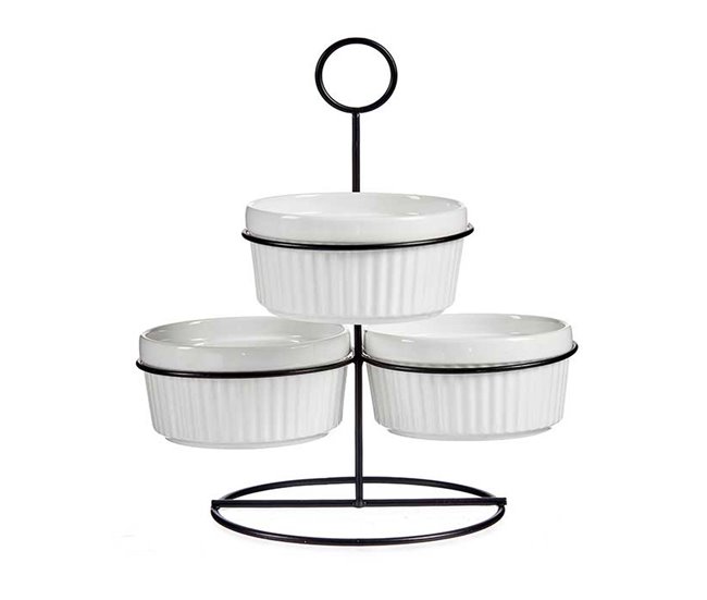 Conjunto de 3 taças redondas + prateleira coleção VESSIA Branco