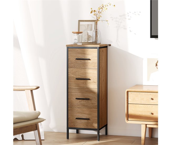 Armário Casa de Banho Melamina de Madeira HOMCOM Castanho