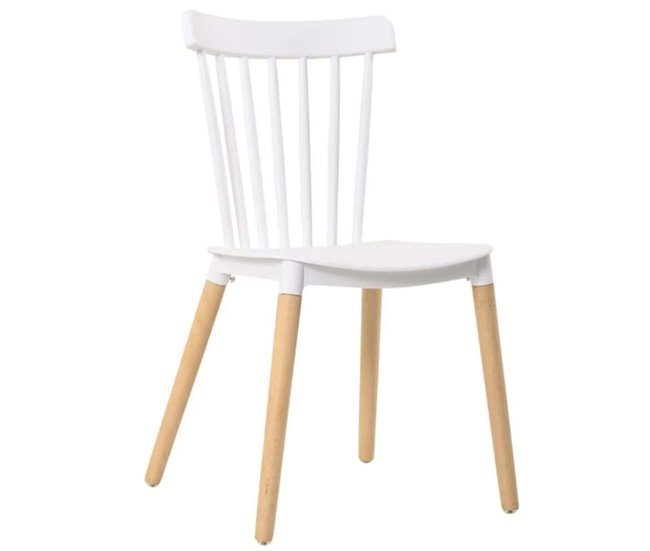 Pacote de 4 cadeiras Alna para sala de estar, sala de jantar, cozinha Branco/ Madeira