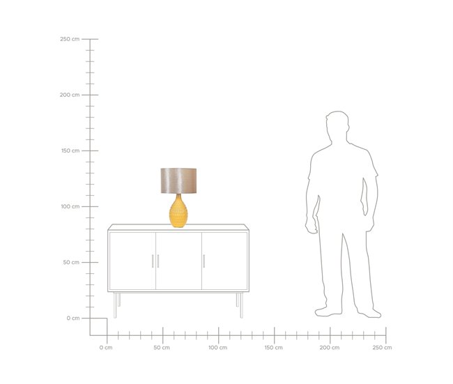 Beliani Candeeiro de mesa HADDAS Amarelo