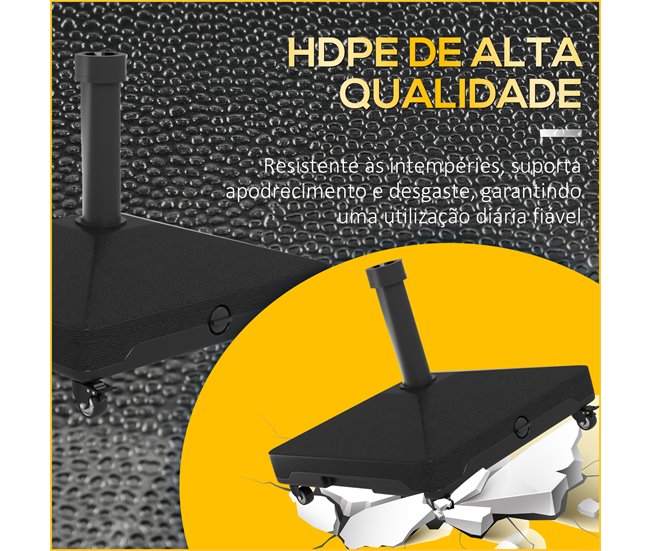 Base para Chapéu de Sol HDPE e Aço Outsunny Preto
