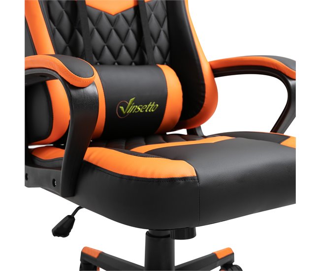 Cadeira Gaming Esponja, ABS, PVC Vinsetto Laranja