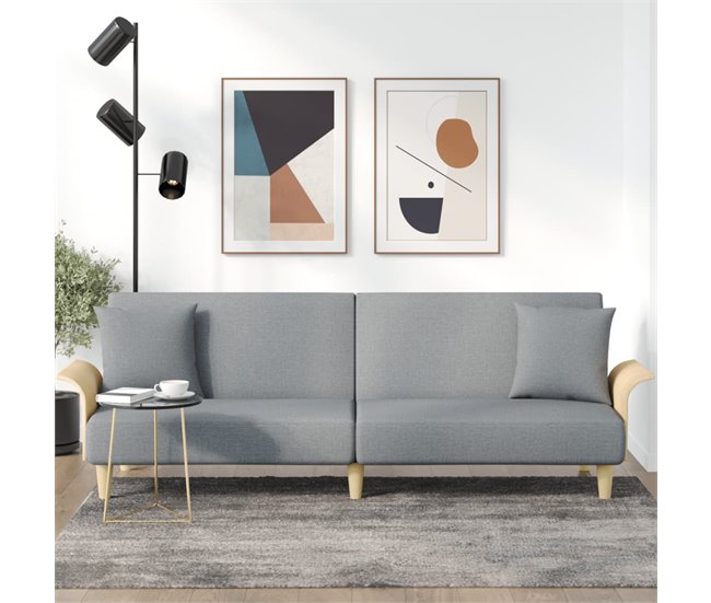 Sofá-cama, Sofá conversível com apoio de b Cinza