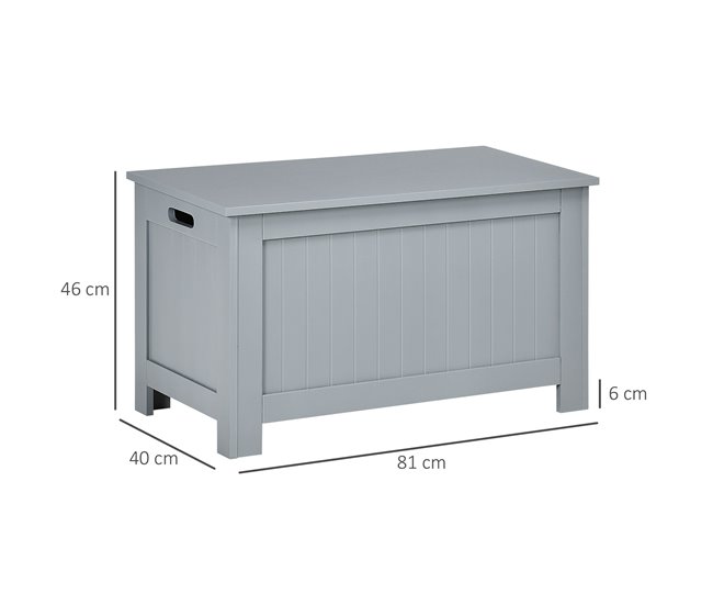 Baú de Armazenamento MDF HOMCOM, casa - móveis de armazenamento Cinza