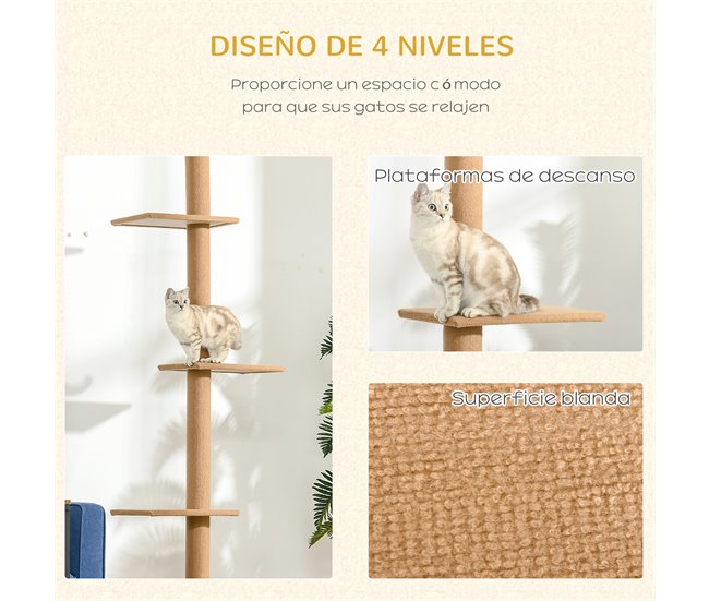 Arranhador para Gatos Aglomerado de Madeira, Flanela e Sisal Castanho