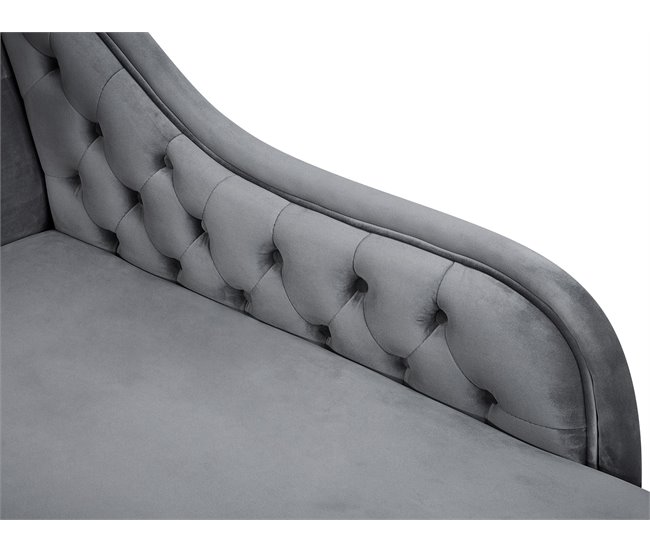 Beliani Chaise longue versão à esquerda Veludo NIMES Azul/ Verde