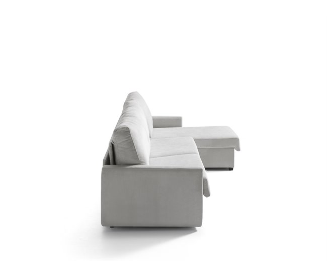 Chaise longue com cama AVA reversível 3 lugares cinza Cinza