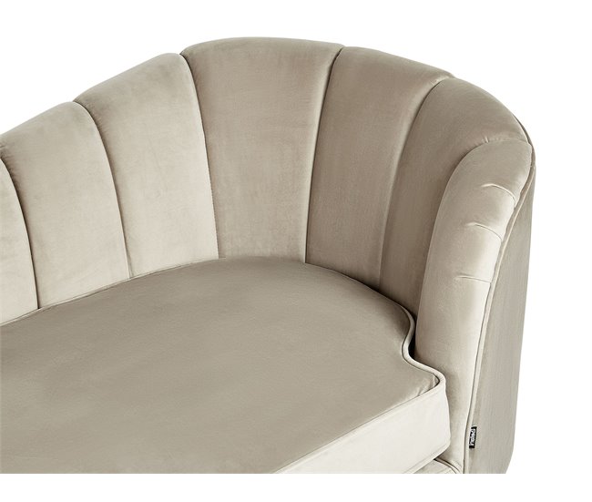 Beliani Chaise longue Veludo ALLIER Bege