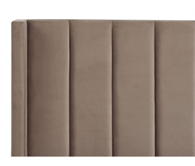 Beliani Cama com estrado Veludo VILLETTE 165x222 Azul Marino