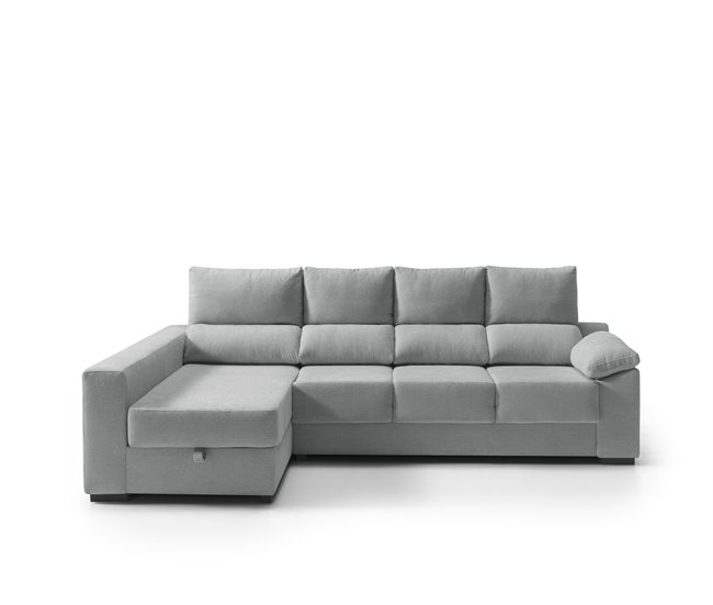Chaise longue reversível com arrumação PALA Cinza Claro
