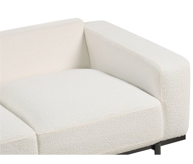 Beliani Sofá de 2 lugares Bouclé SOVIK Branco/ Bege