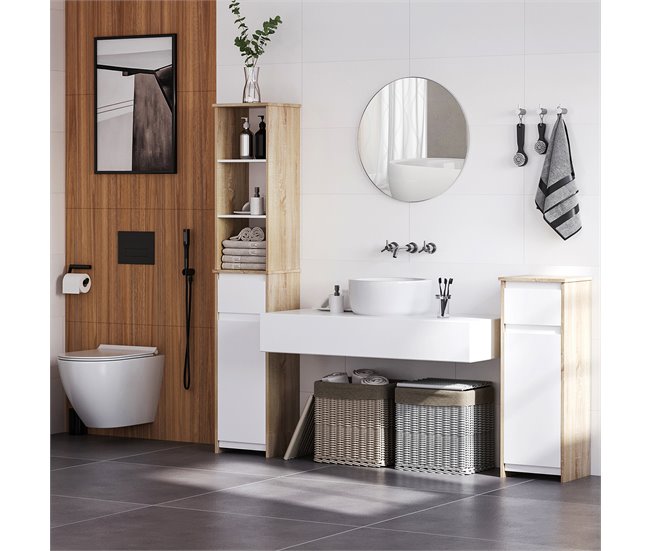 Armário de banheiro alto MDF kleankin, casa - casa de banho 32 Multicor