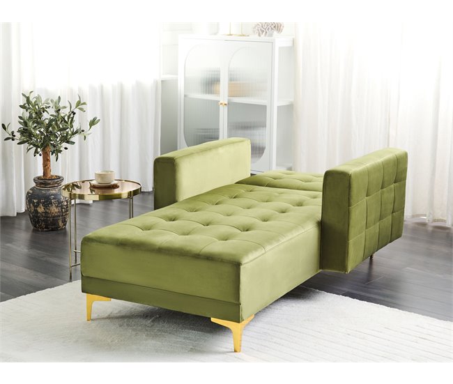 Beliani Chaise longue Veludo ABERDEEN Verde