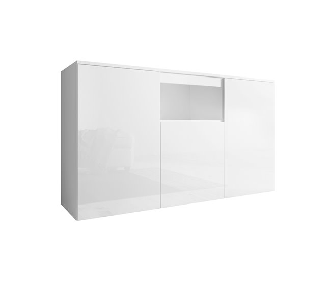 Aparador Sala de estar e jantar 3 portas Nevada Muebles Bonitos 140 Branco