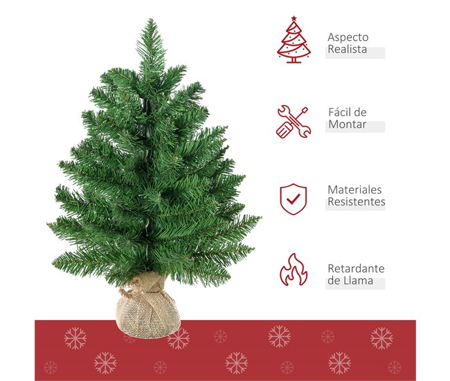 Árvore de Natal PVC, 100%linen, cement HOMCOM, casa - natal Verde