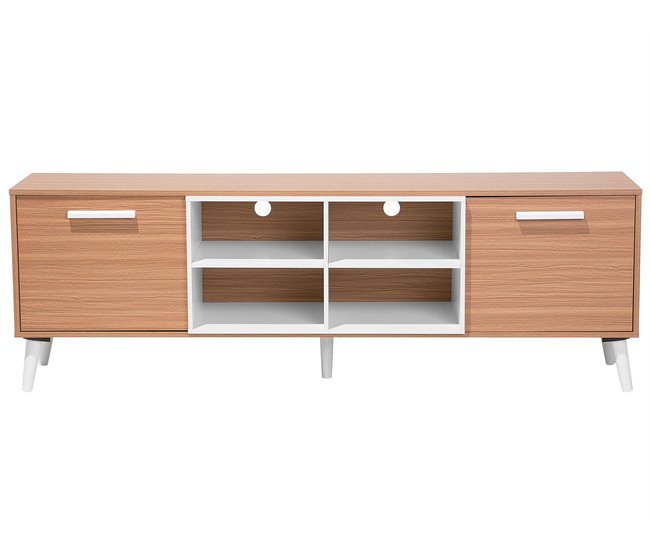 Beliani Mesa de TV ALLOA 180 Branco