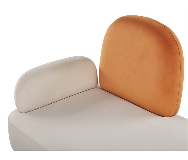 Beliani Chaise longue versão à esquerda Veludo ARCEY Branco