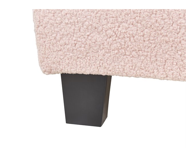 Beliani Cama com estrado Bouclé ROANNE 100x213 Creme