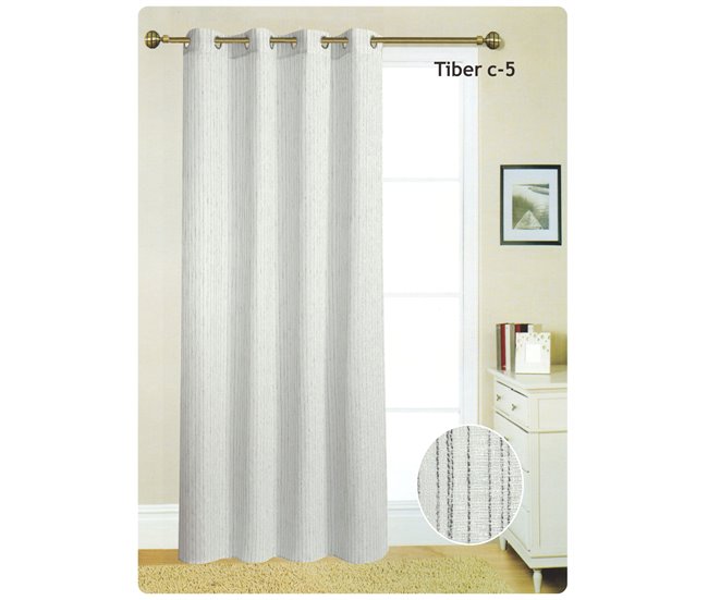Cortina ollados TIBER 140X260 cm Cinza