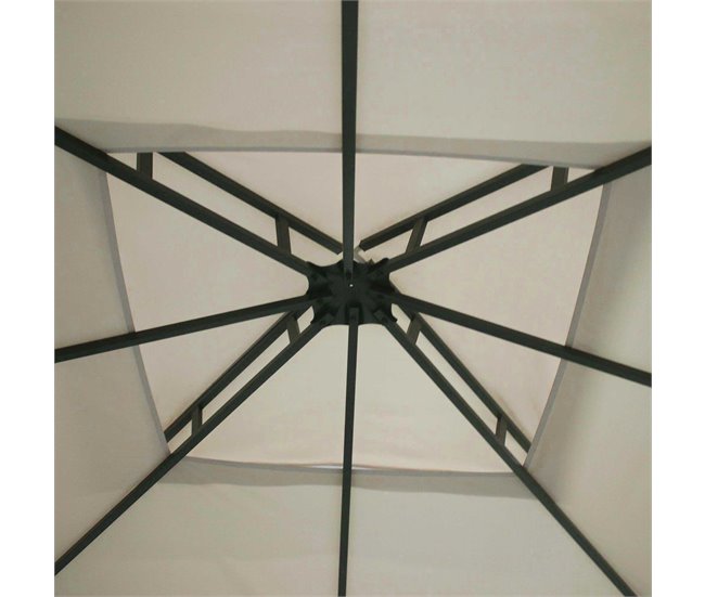 Pérgola de Jardim Aço e Poliéster Outsunny 297x297 Bege
