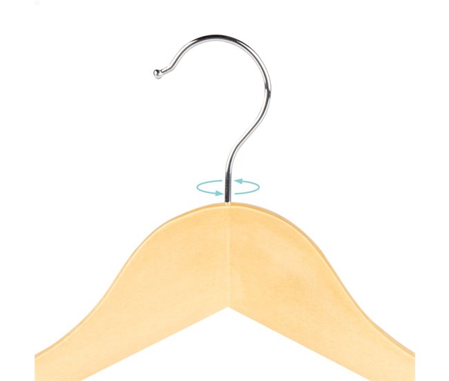 Max Home Pack de 10 cabides de madeira Castanho Claro