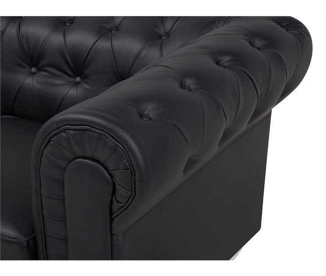 Beliani Poltrona CHESTERFIELD Preto