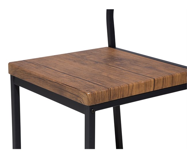Conjunto de 4 cadeiras de jantar LAREDO Castanho/Preto Castanho