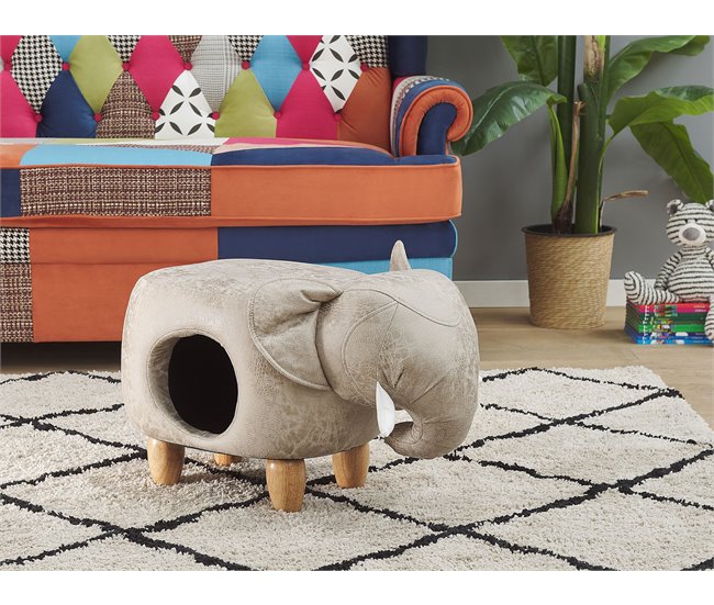 Beliani Puf animal JUMBO Cinza Claro