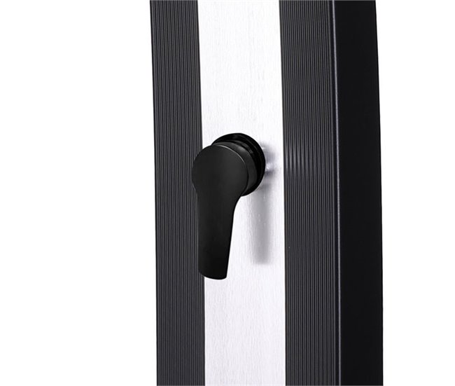 Sined ELLA BLACK INOX 40 l chuveiro solar de alumínio amigo do ambiente, Preto - Faixa de aço inoxidável Preto