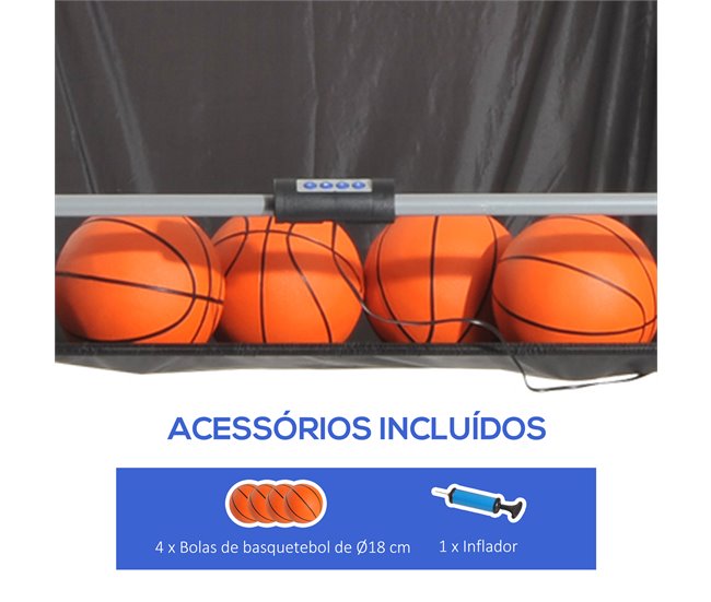 Conjunto Tabelas de Basquetebol Aço, tela Oxford, MDF HOMCOM Multicor