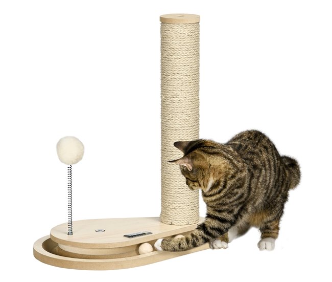 Arranhador para Gatos Aglomerado de Madeira e Juta PawHut Castanho