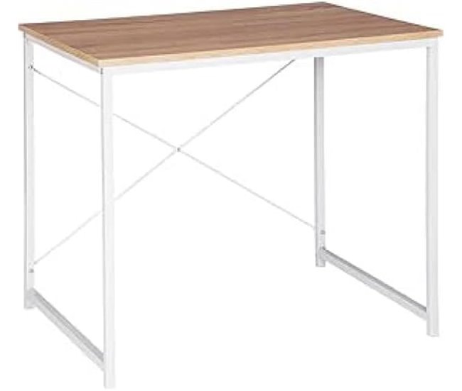 Mesa de escritório ashe com 3 prateleiras retráteis, melamina 100x50