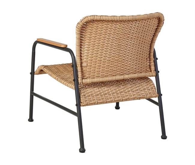 Beliani Conjunto lounge Ratan sintético OFANTO Natural