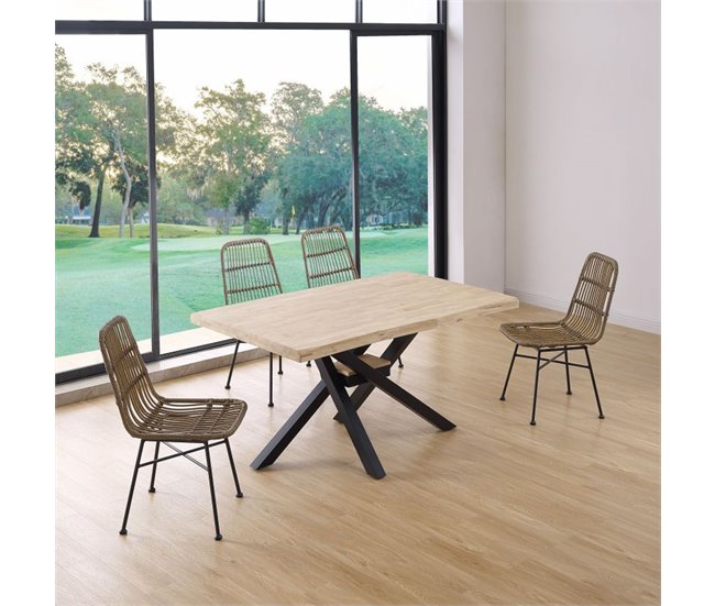 Mesa de jantar Xena Fit 150 90x90 Carvalho