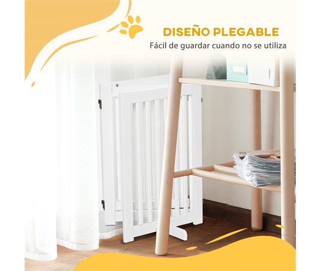Barreira de Segurança Cães MDF PawHut Branco