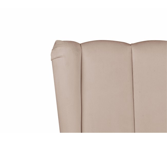 Beliani Cama com estrado Veludo MIRIBEL 167x218 Bege