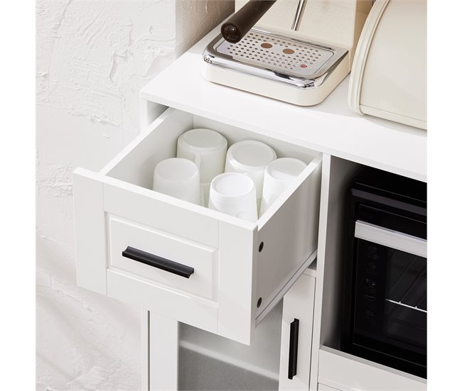 Aparador de Cozinha para Microondas com Rodas SoBuy FSB78-W 40 Branco