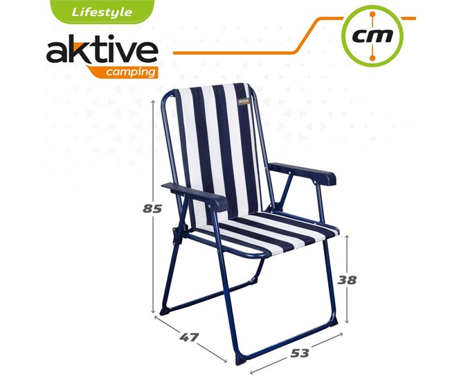 Conjunto de mesa dobrável e 2 cadeiras Aktive Camping Branco