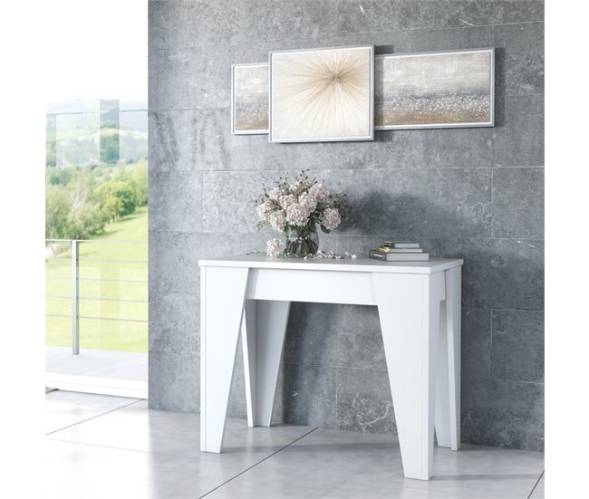  Mesa de consola extensível TM 90x53 Branco