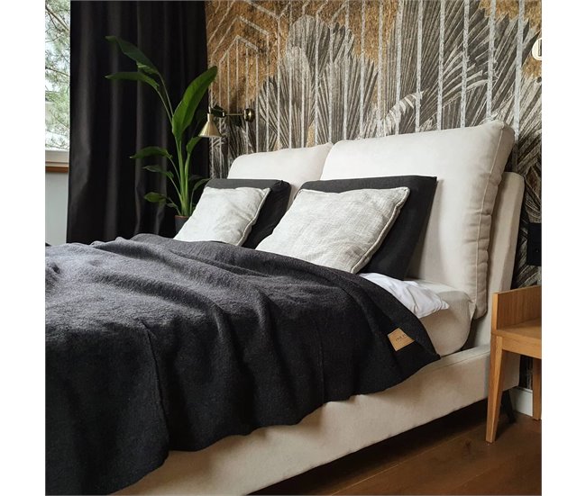 Beliani Cama com estrado Chenille MELLE 195x240 Bege