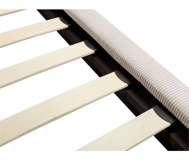 Beliani Cama com estrado Bombazine MELLE 175x240 Bege