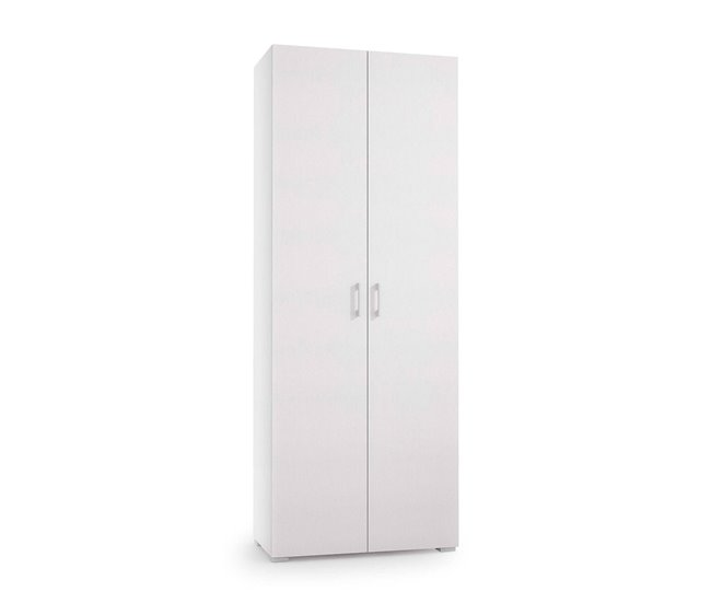 Armário multiuso com 2 portas com efeito madeira 72 Branco