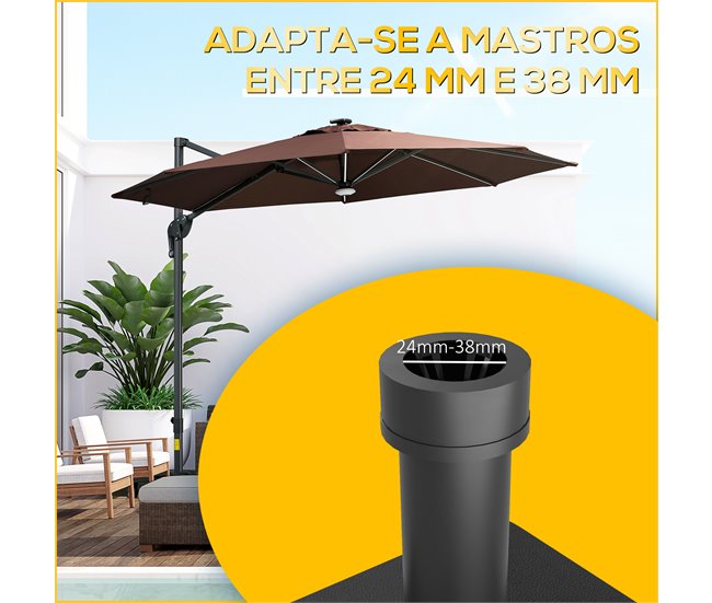 Base para Chapéu de Sol HDPE e Aço Outsunny Preto