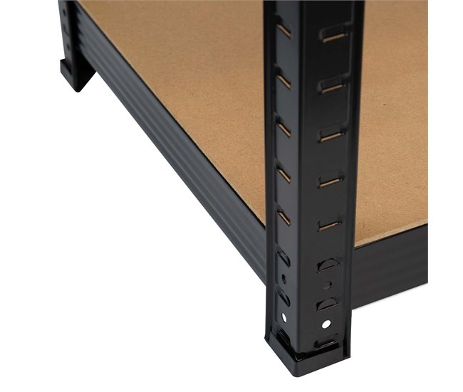 Pack 2 Prateleiras Modulares com 5 Prateleiras Ajustáveis ​​O91 Preto