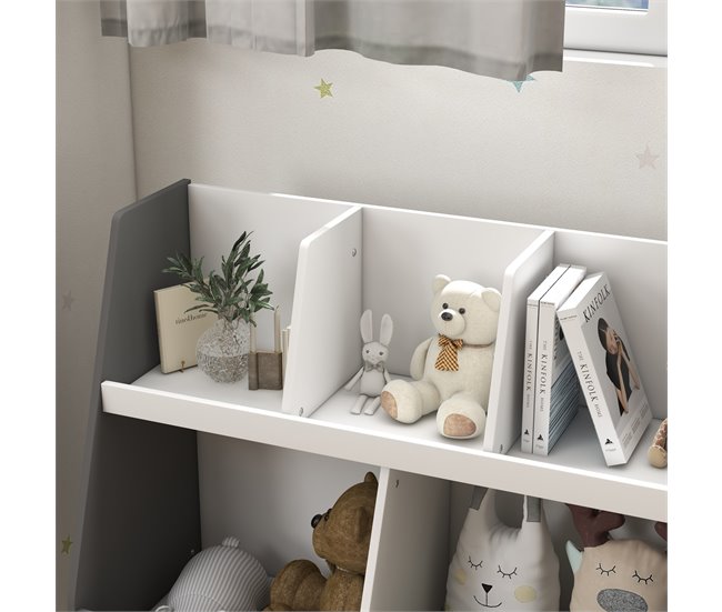 Estante Infantil para Brinquedos Cinza