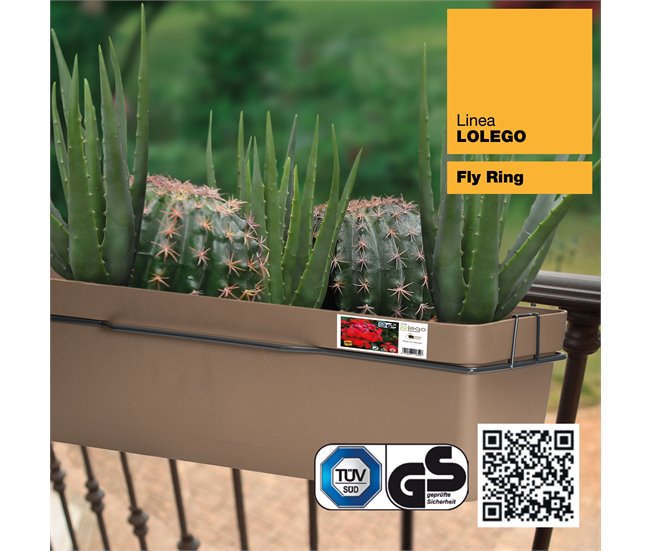 Jardineiro de 60 cm com suporte Terracota
