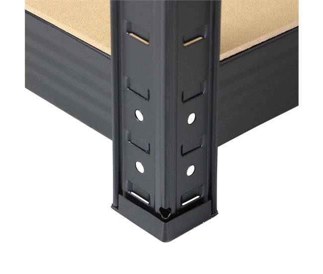 Pack 2 Prateleiras Modulares com 5 Prateleiras Ajustáveis ​​O91 Preto