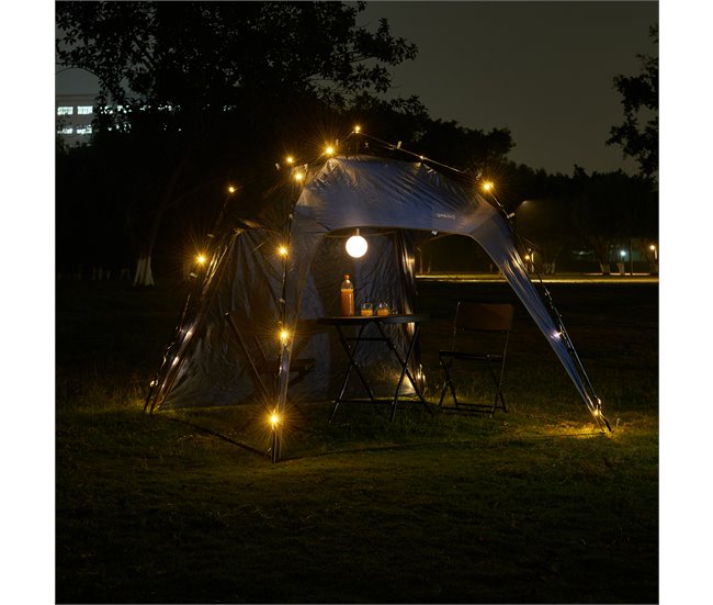 Barendrecht Gazebo de jardim LED com módulo solar 250x250 Azul