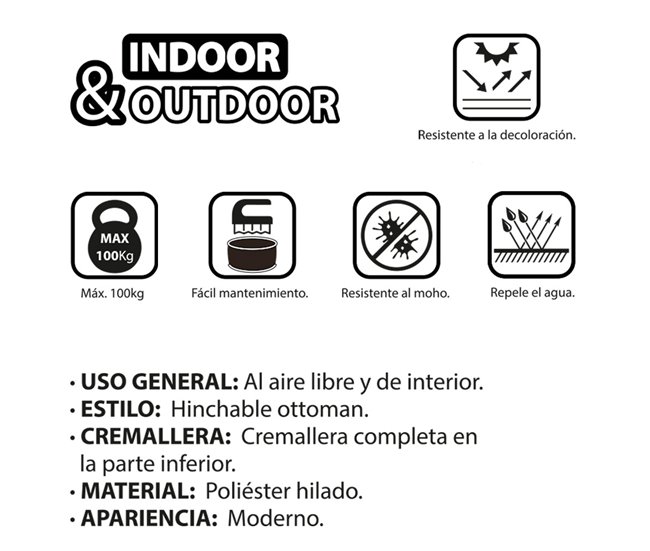 Puff Otomano inflável resistente à água vermelho colonial Aktive Vermelho