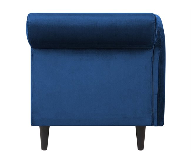 Beliani Chaise longue versão à direita Veludo LUIRO Azul Marino